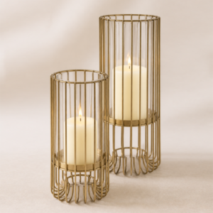 metal candle holder set
